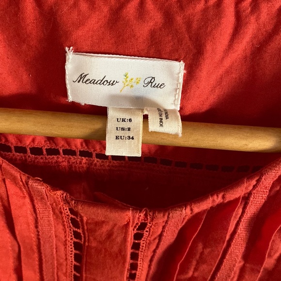 Anthropologie, Orange, blouse, button down - Picture 4 of 10